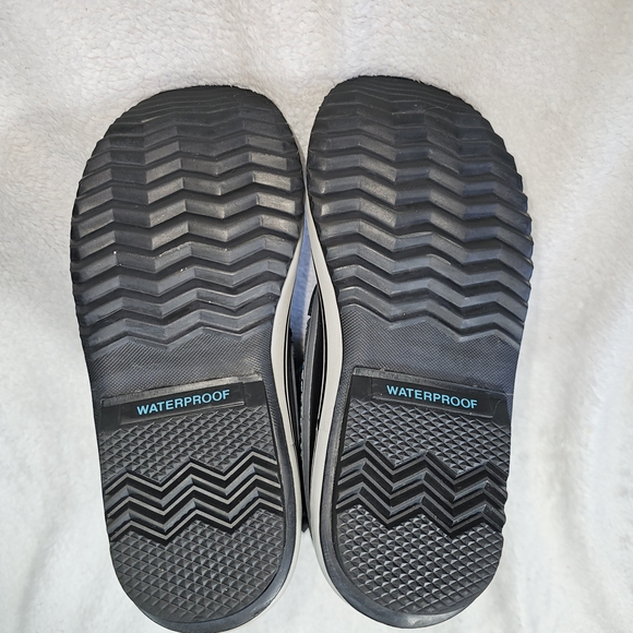 Sorel Joan Of Arctic Knit Waterproof Snow Boots Black Houndstooth Aqua 7 - Picture 13 of 16